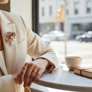 Vintage 3D Rose Brooch – Sculptural Floral Design